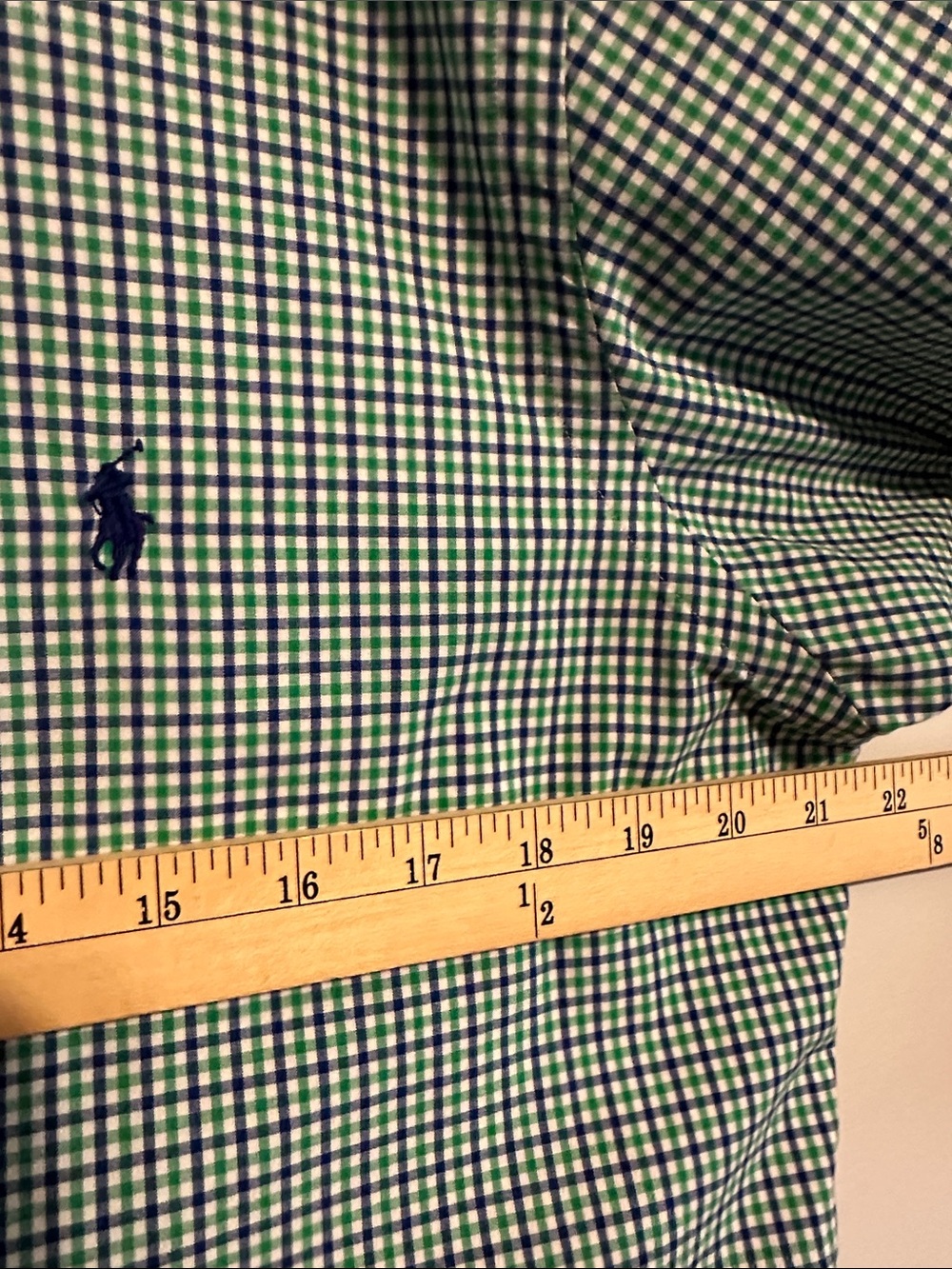 Ralph Lauren Green and White Check Ruffled collar Shirt - Picture 4 of 7